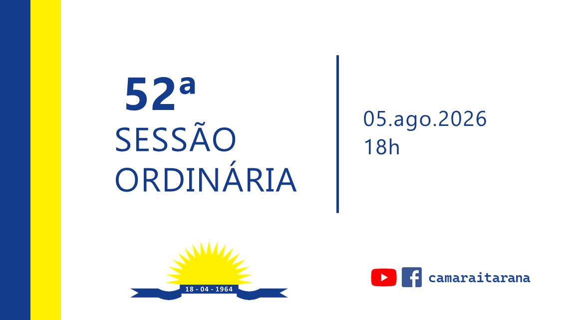 Imagem da notícia: 52ª Sessão Ordinária