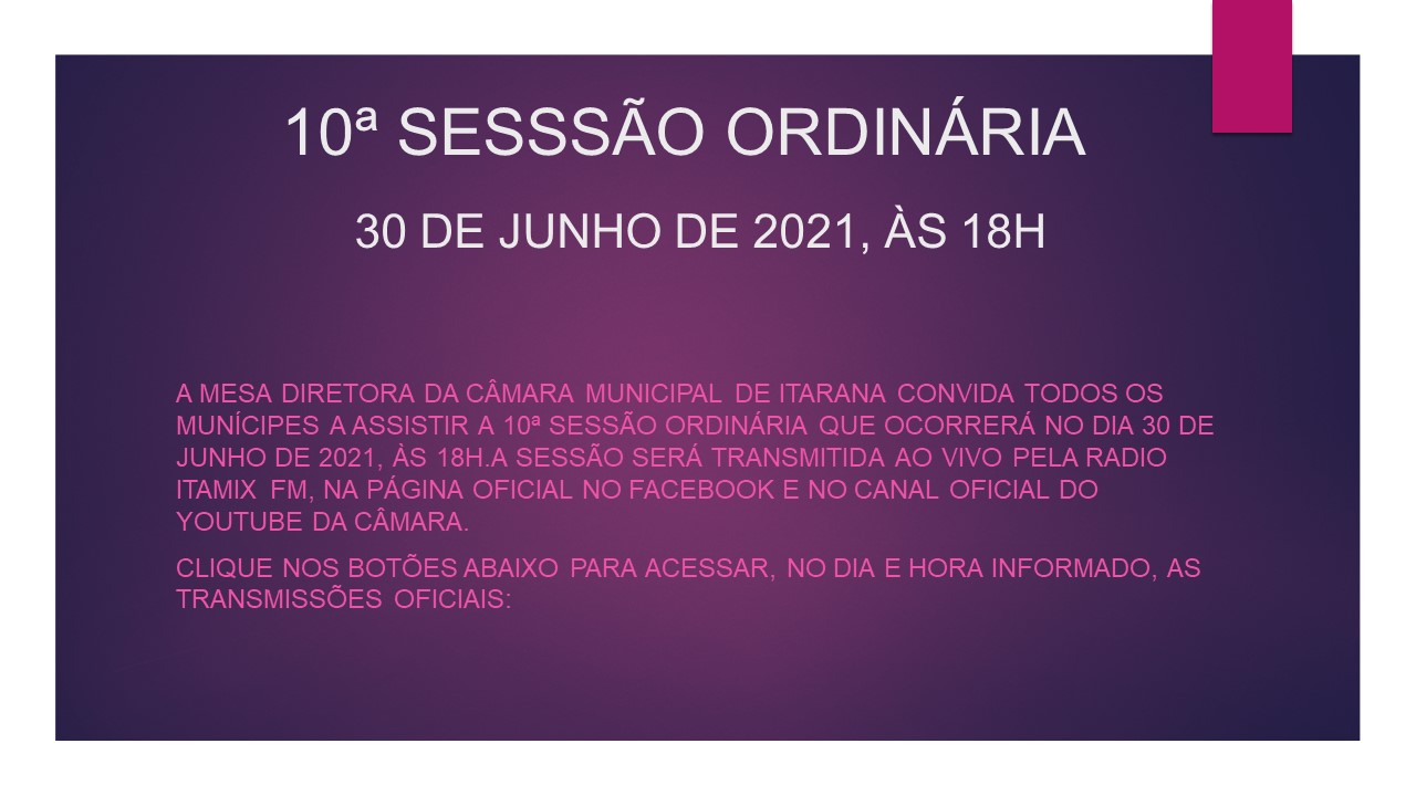 10ª Sessão Ordinária