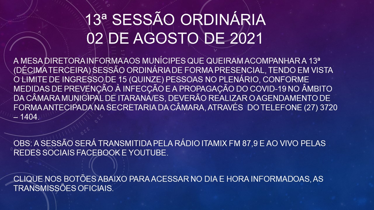 13ª Sessão Ordinária