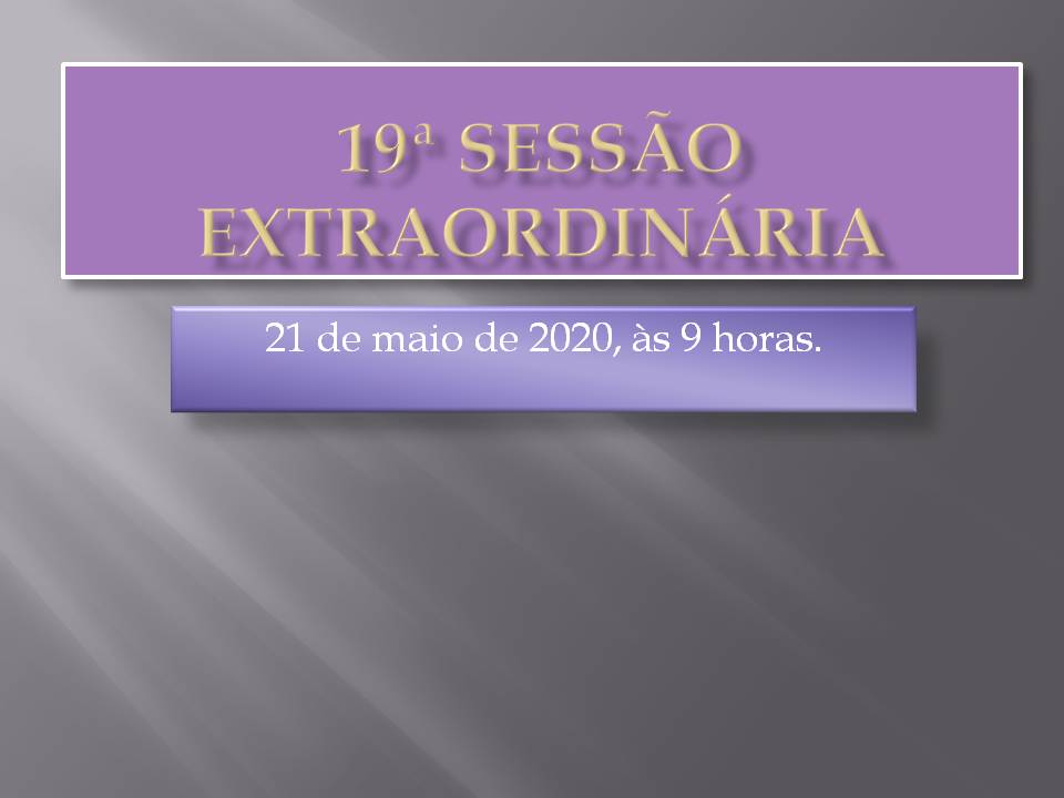 19ª Sessão Extraordinária