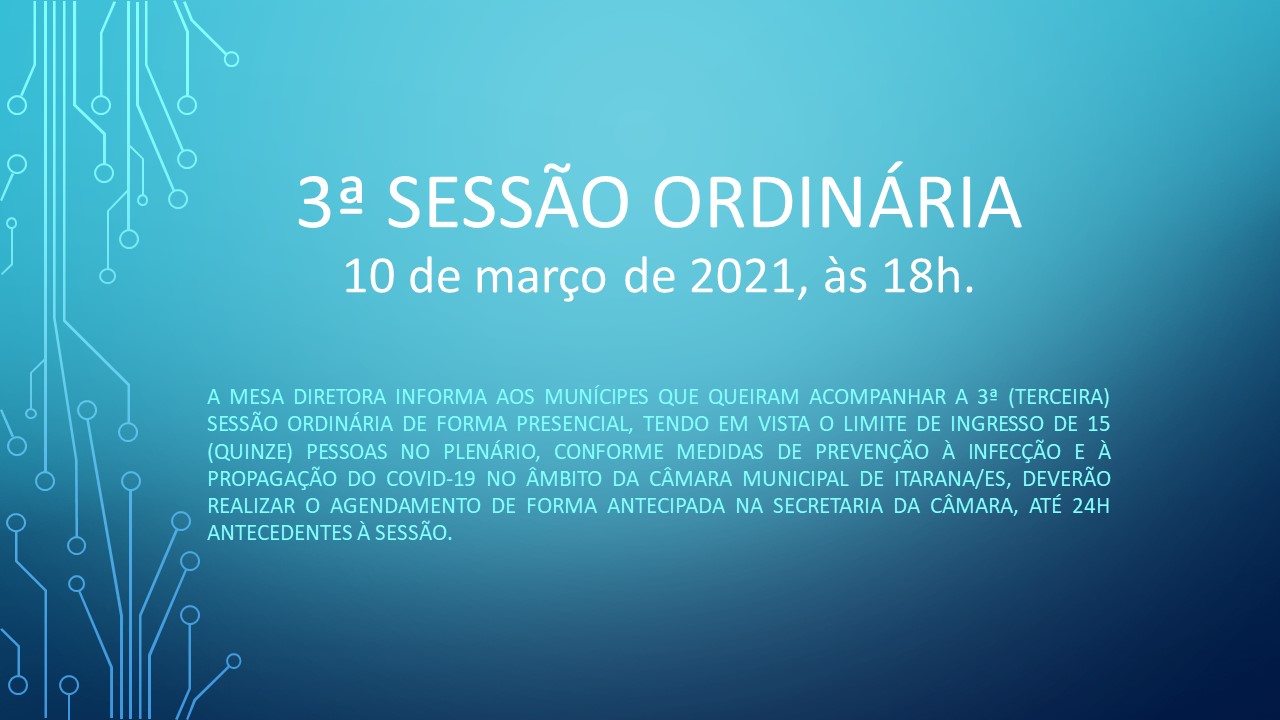 3ª Sessão Ordinária