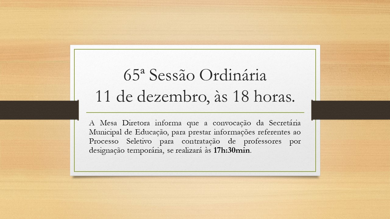 65ª Sessão Ordinária