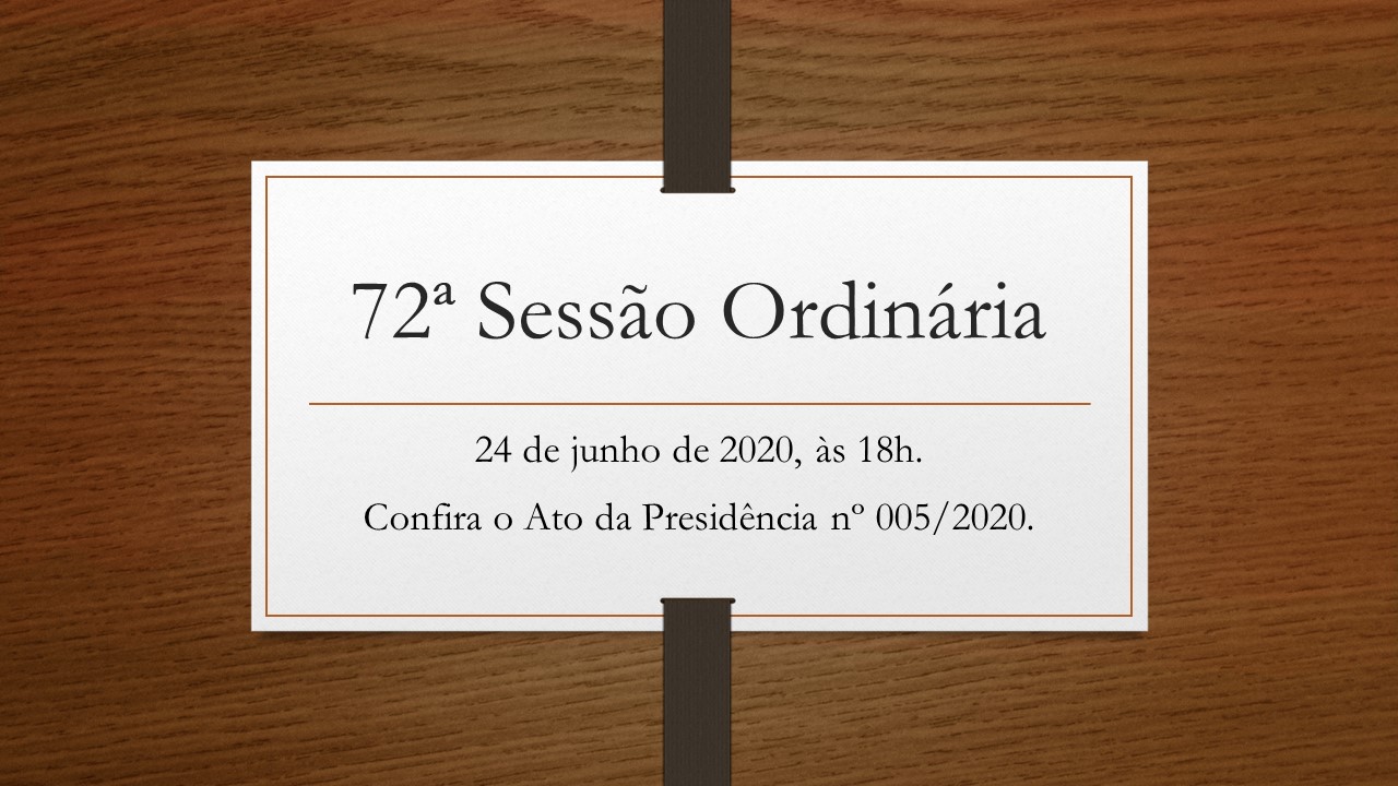 72ª Sessão Ordinária