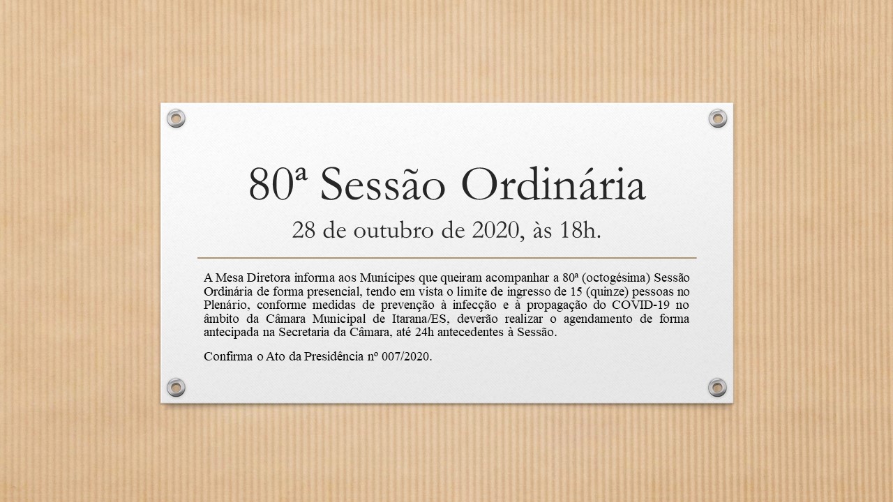 80ª Sessão Ordinária