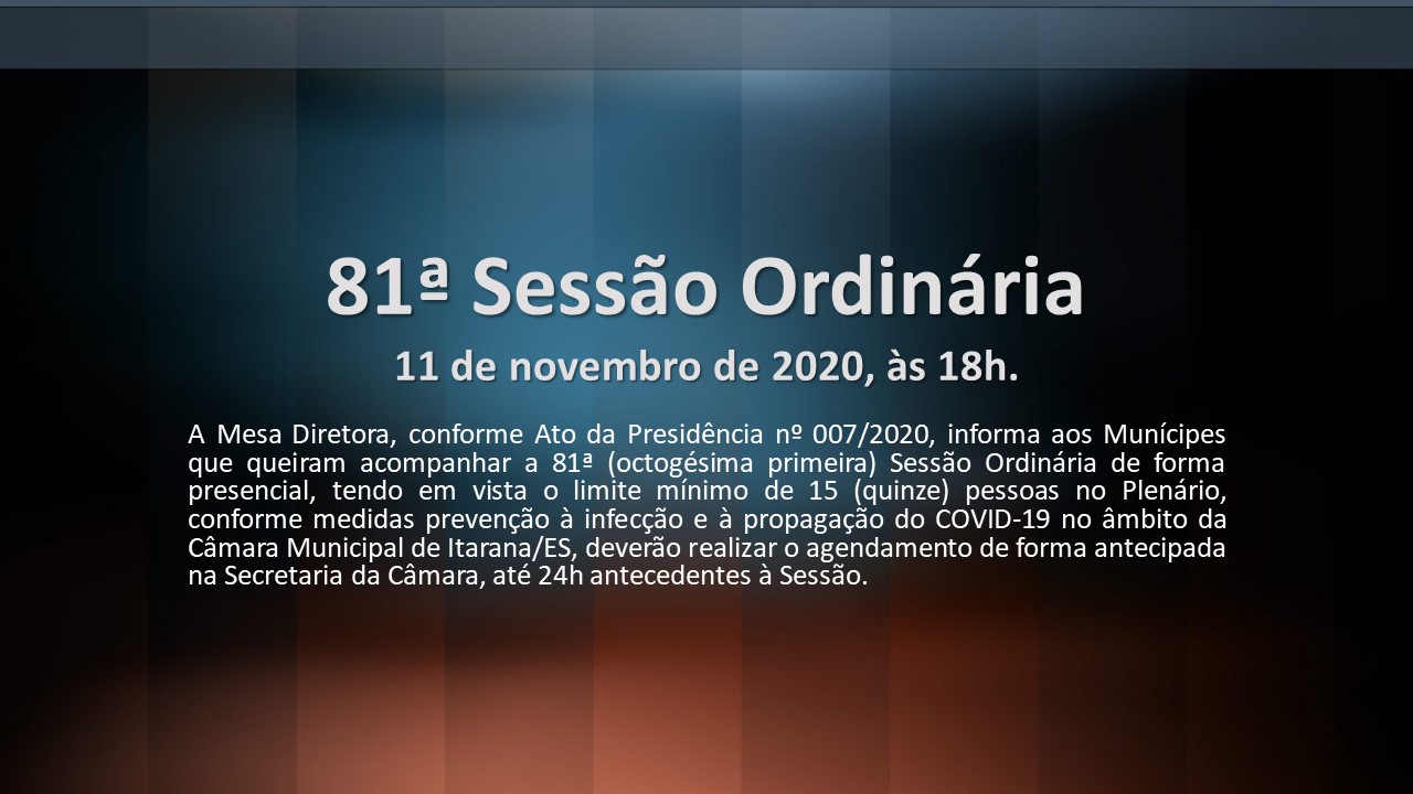 81ª Sessão Ordinária