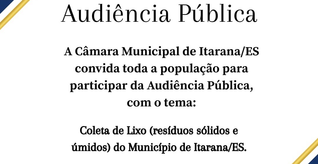 Audiência Pública (Coleta de Lixos)